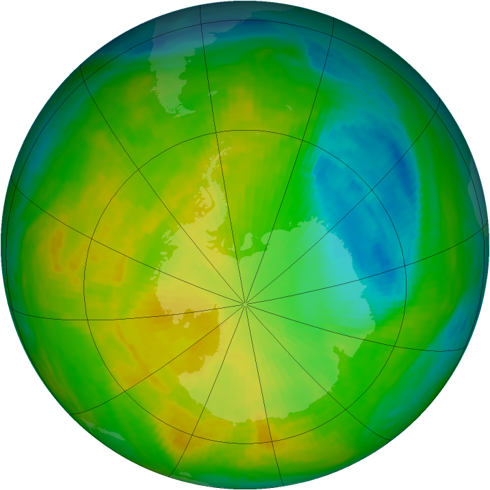 Antarctic ozone map for 20 November 1986